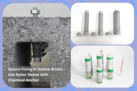 ปลอกไนลอนพร้อมปูนอีพ็อกซี่ฉีดสำหรับยึดในอิฐกลวงและอิฐเจาะรู